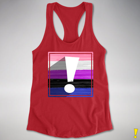 Genderfluid Pride Flag Exclamation Point Racerback Tank